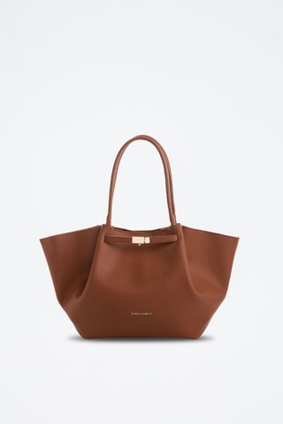 Shopping bag in pelle Prato - Marrone