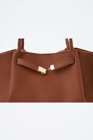 Shopping bag in pelle Prato - Marrone