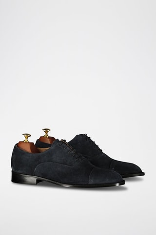 Derbys en cuir - Bleu, marron et doré