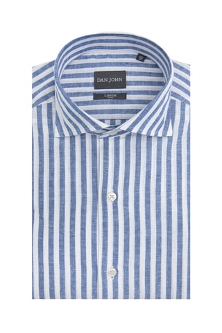 Chemise en lin - Blanc et bleu