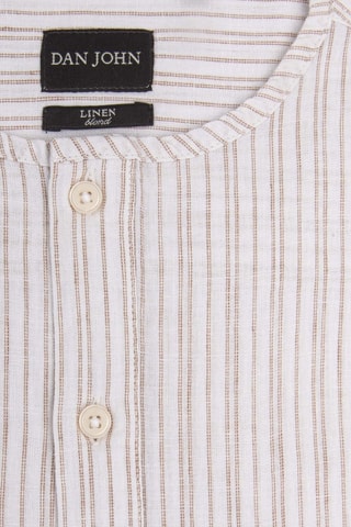 Chemise en lin - Blanc et beige