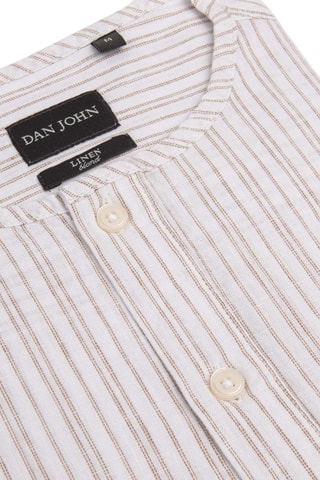 Chemise en lin - Blanc et beige