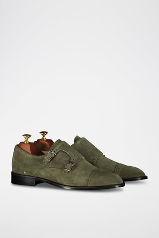 Derbys à boucles en nubuck - Vert