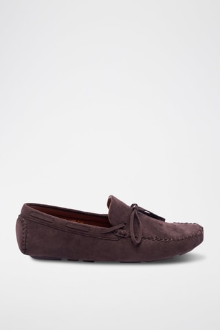 Chaussures bateau en nubuck - Marron
