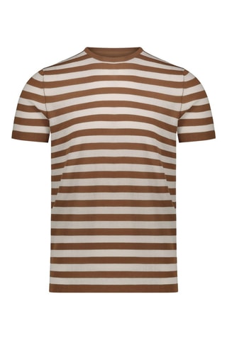 T-shirt - Wit en bruin