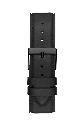 Orologio al quarzo in pelle - Tachimetro e cronografo - Nero