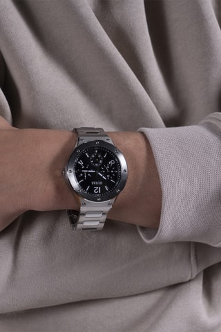 Orologio al quarzo in acciaio riciclato - Cronografo - Argentato
