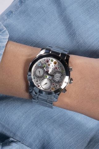 Orologio al quarzo in acciaio - Cronografo - Argentato