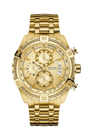 Orologio al quarzo in acciaio riciclato - Cronografo - Dorato