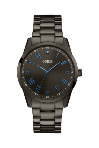 Orologio al quarzo in acciaio riciclato e diamante - Nero