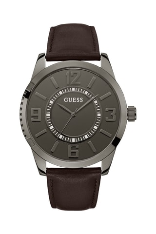 Orologio al quarzo in pelle - Marrone e grigio