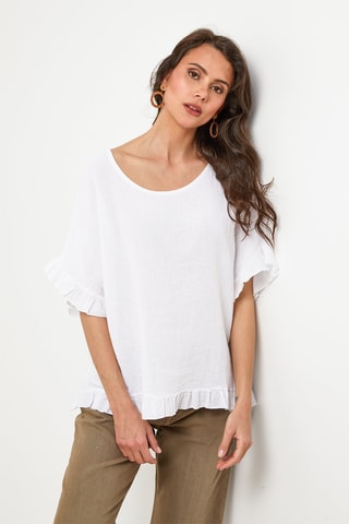 Top in lino - Bianco