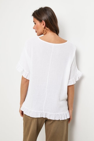 Top in lino - Bianco