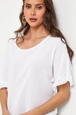 Top in lino - Bianco