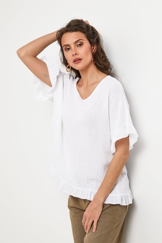 Top in lino - Bianco