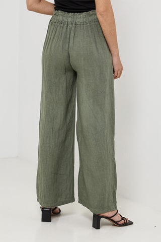 Pantaloni in lino - Kaki