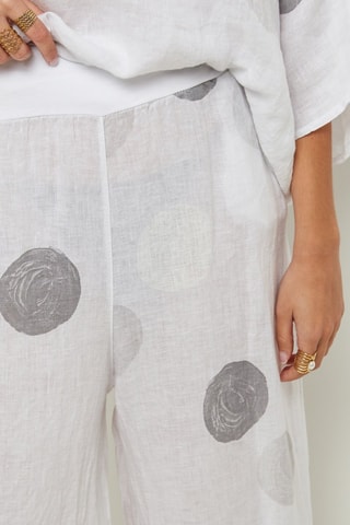 Pantaloni 100% lino - Bianco e grigio