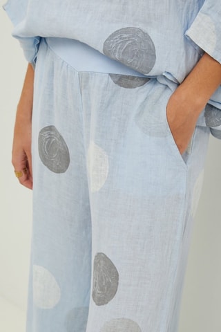 Pantaloni 100% lino - Bianco, blu e grigio