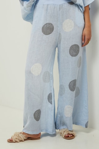 Pantaloni 100% lino - Bianco, blu e grigio