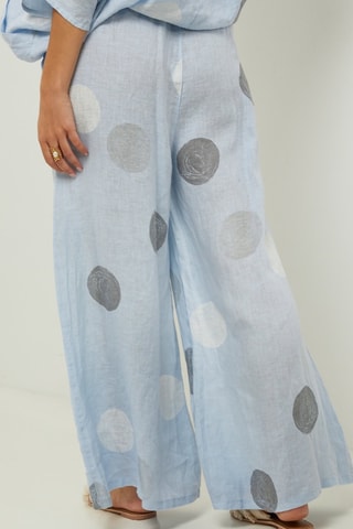 Pantaloni 100% lino - Bianco, blu e grigio
