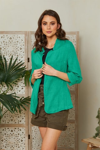 Giacca 100% lino - Verde