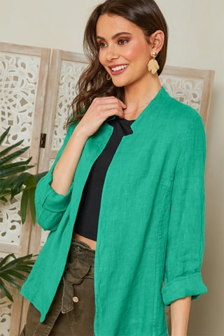 Giacca 100% lino - Verde