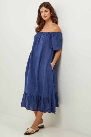 Abito 100% lino - Navy