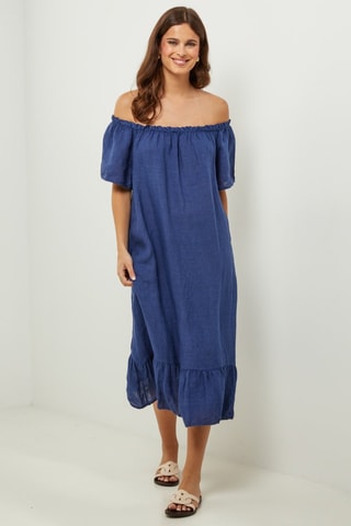 Abito 100% lino - Navy