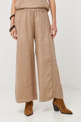 Pantaloni in lino - Cammello