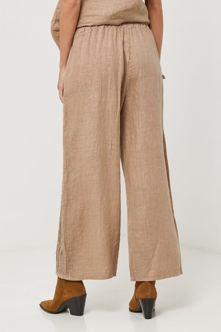 Pantaloni in lino - Cammello
