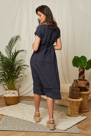 Abito lungo in lino - Navy