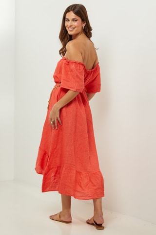 Abito 100% lino - Arancione