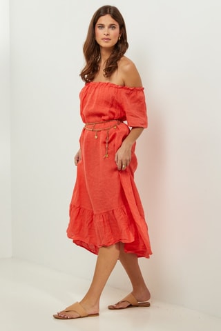 Abito 100% lino - Arancione