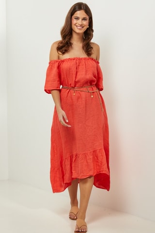 Abito 100% lino - Arancione