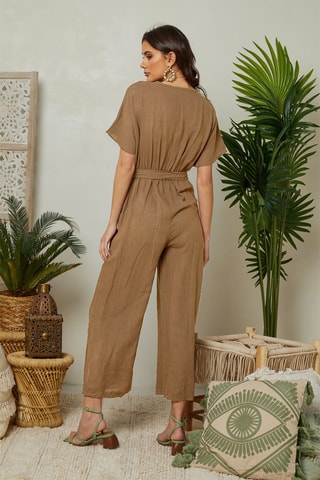 Tuta  in lino - Marrone