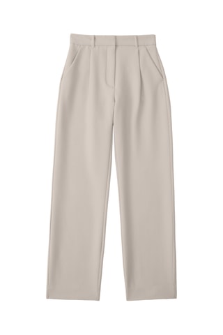 Broek Straight Hoge Taille - Taupe