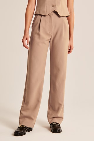 Broek Hoge Taille Straight - Lichtbruin