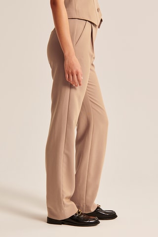 Broek Hoge Taille Straight - Lichtbruin