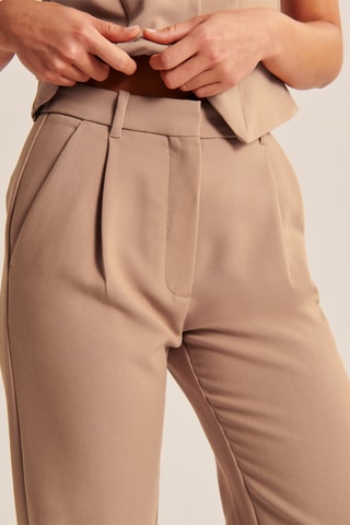 Broek Hoge Taille Straight - Lichtbruin