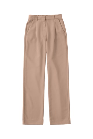 Broek Hoge Taille Straight - Lichtbruin