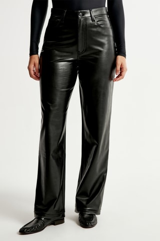 Broek Loose Hoge Taille - Zwart