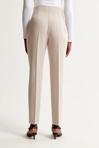Broek Straight Hoge Taille - Ecru