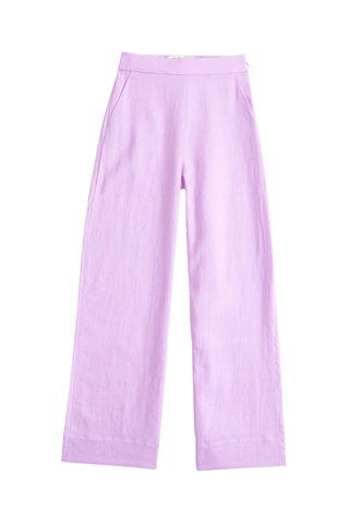 Linnen Broek Hoge Taille Wide Legs - Roze