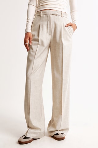 Broek Wide Legs Hoge Taille - Lichtbruin