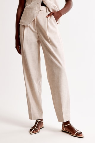Relaxed Broek Hoge Taille - Beige