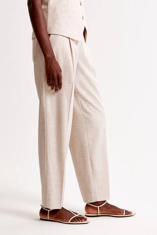Relaxed Broek Hoge Taille - Beige