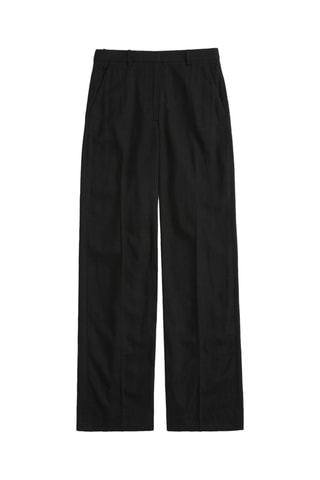 Linnen Broek Hoge Taille Wide Legs - Zwart