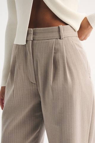 Broek Hoge Taille Wide Legs - Bruin