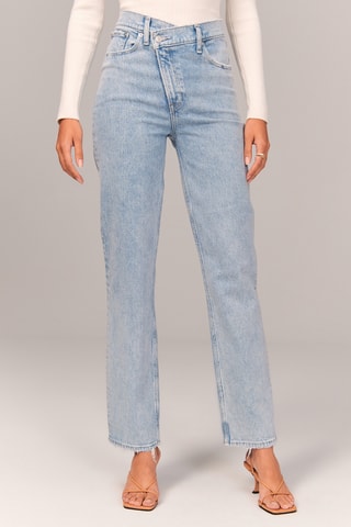 Rechte Jeans Hoge Taille - Hemelsblauw