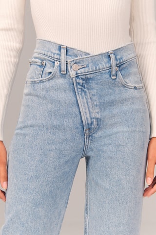 Rechte Jeans Hoge Taille - Hemelsblauw